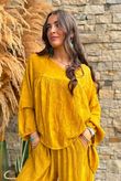 Kiti Paisley Damask Artist Smock Tumeric